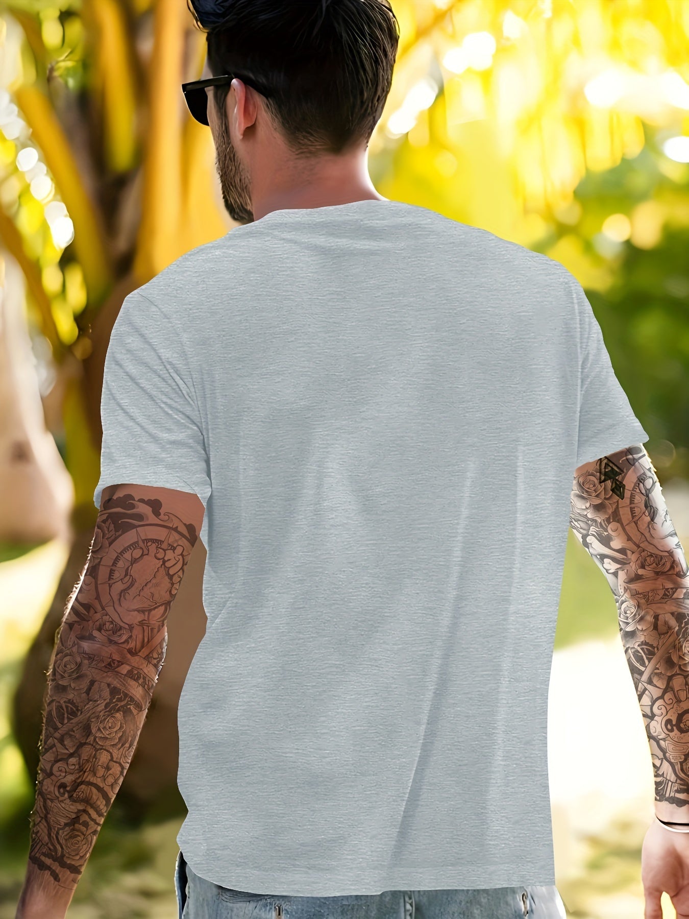 Men's New York Creative Printed Casual Novelty T-shirt, Short Sleeved Summer&spring Top, Comfortable Fit, Fashionable Street Casual Round Neck T-shirt, Suitable For Daily Wear