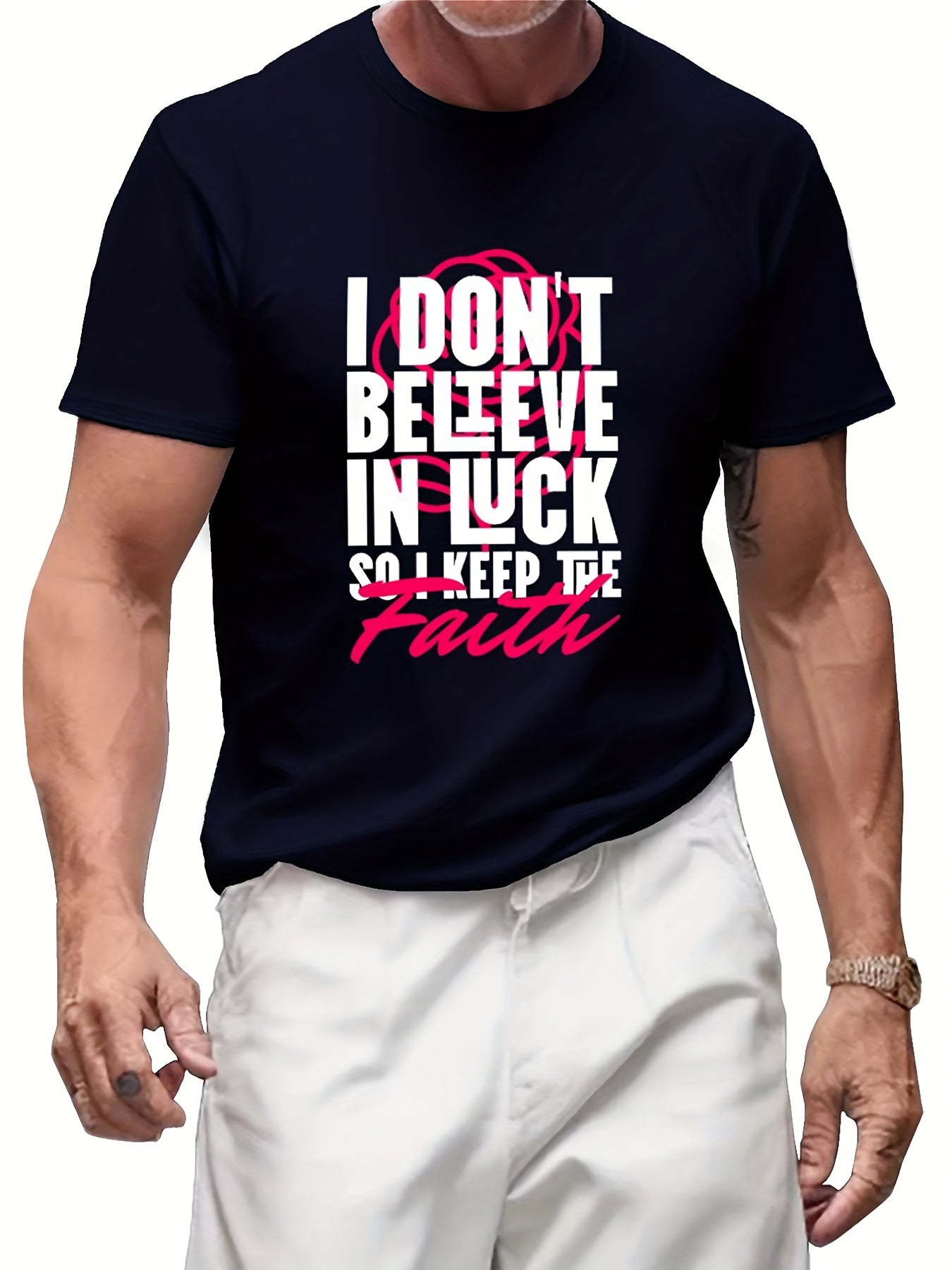 Men's Graphic T-Shirt - Retro Printed Casual Short Sleeve Top