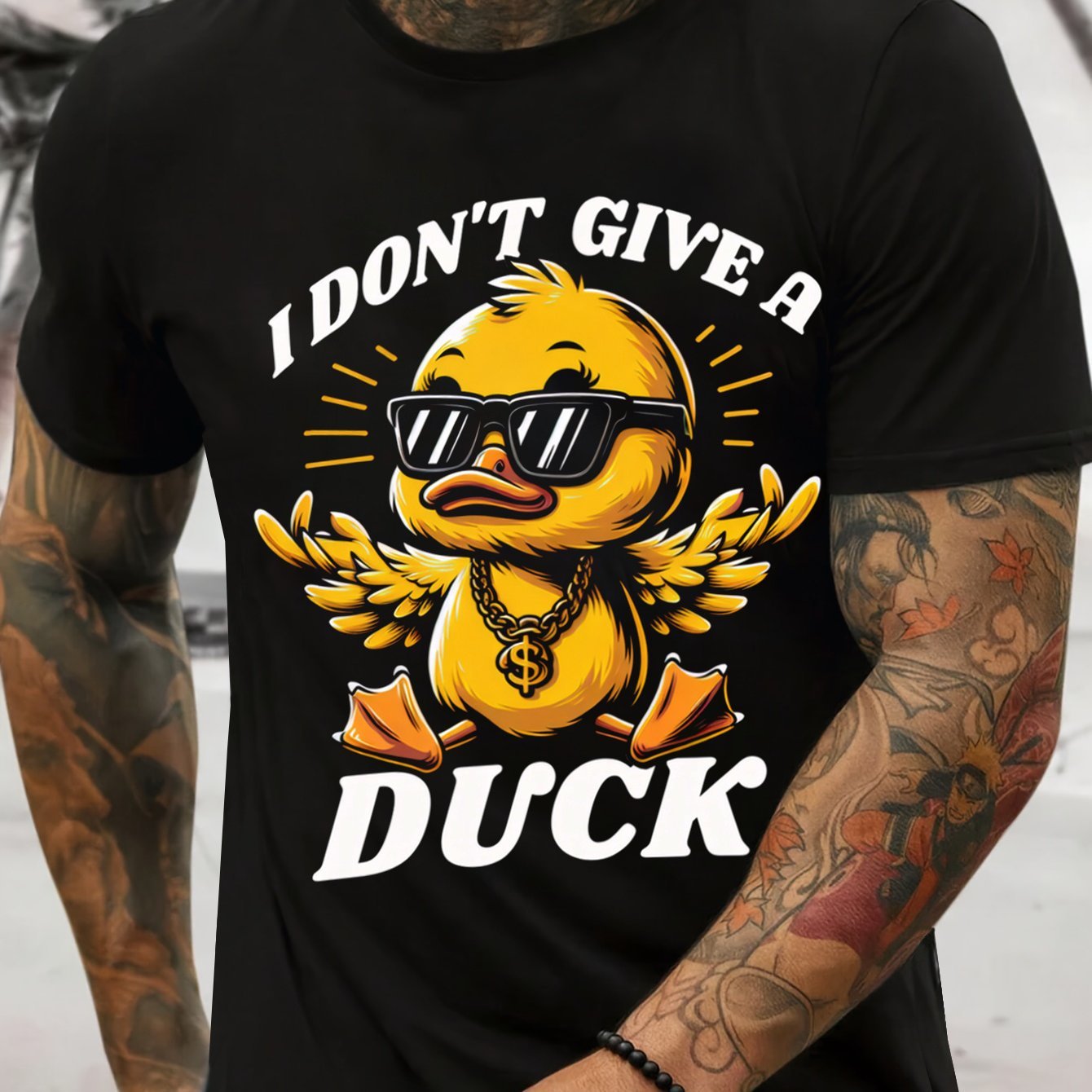 Men's Graphic T-Shirt - I Don't Care About Ducks 3D Design