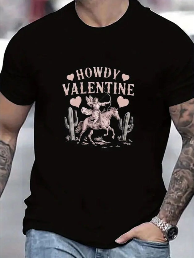 Men's Graphic T-Shirt: Love Valentine's Day Couple Casual Tee