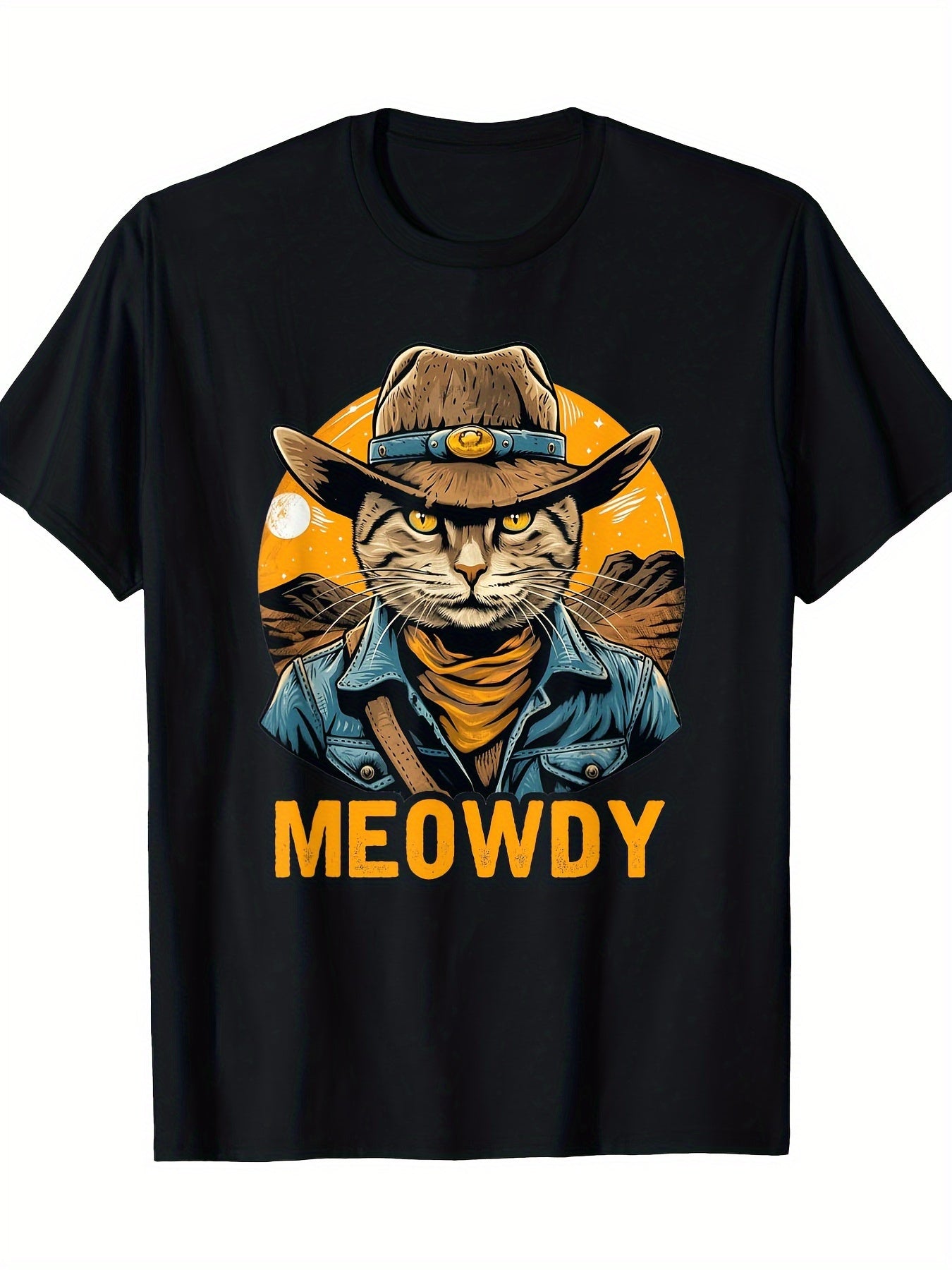 Men's Graphic T-Shirt - Meow Meow Cat Lovers Retro Tee