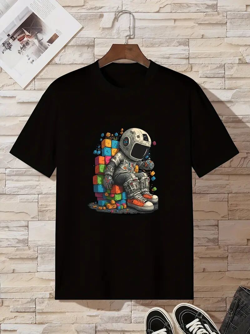 Men's Graphic T-Shirt: Stylish Printed Short-Sleeved Top for All Sizes