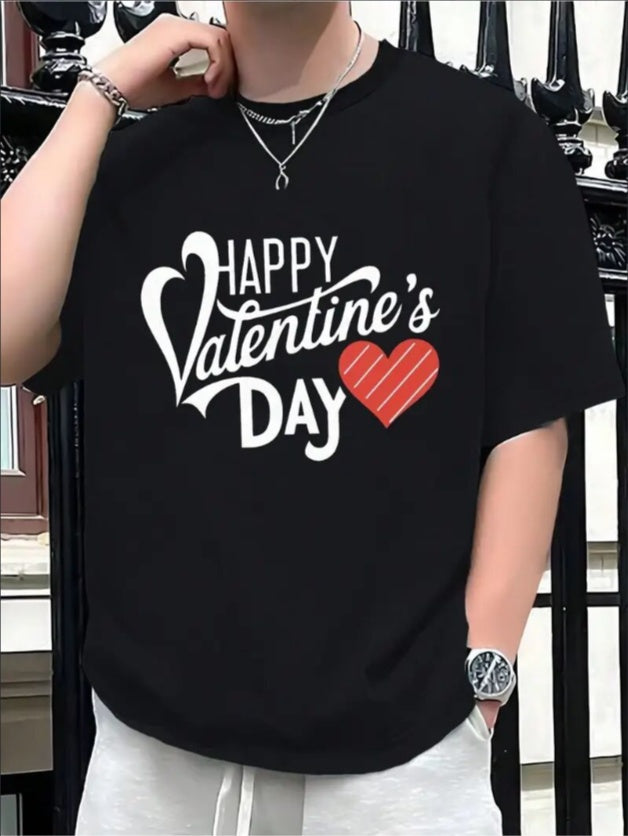 Men's Graphic T-Shirt - Love Valentine's Day Couple Casual Tee
