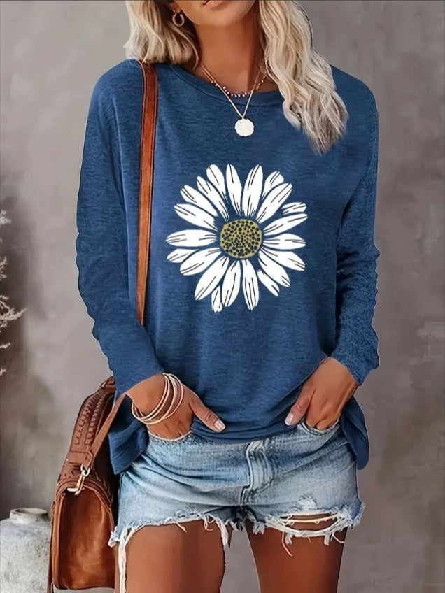Men's Graphic T-Shirt - Stylish Long Sleeve Crew Neck Sweatshirt