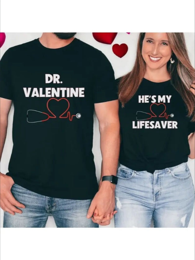 Love Valentine'S Day T-Shirt, Couple T-Shirt, Couple Christmas, Fashion Casual T-Shirt, Short-Sleeved T-Shirt