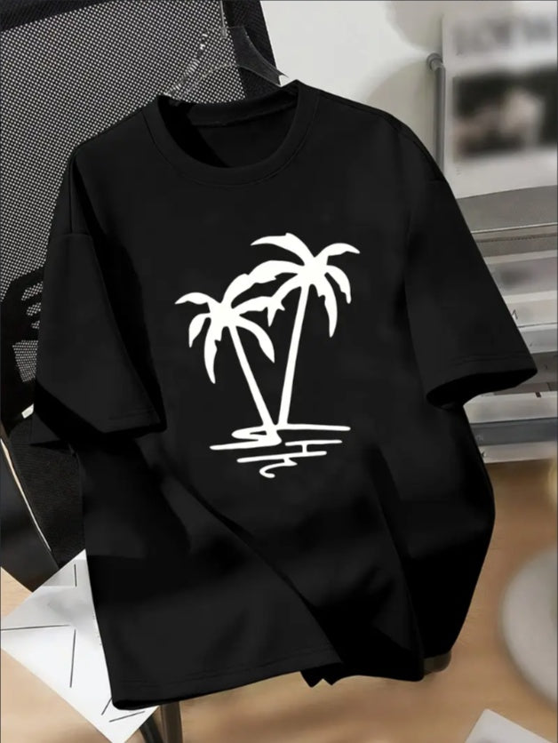 Men's Graphic T-Shirt - Boys' Tropical Coconut Tree Casual Tee