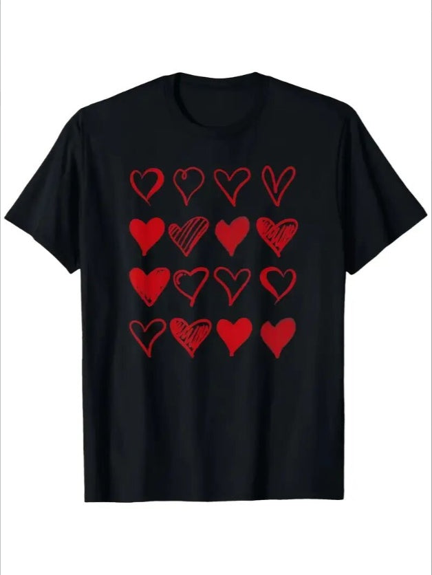 Men's Graphic T-Shirt - Love Valentine's Day Couple Casual Tee