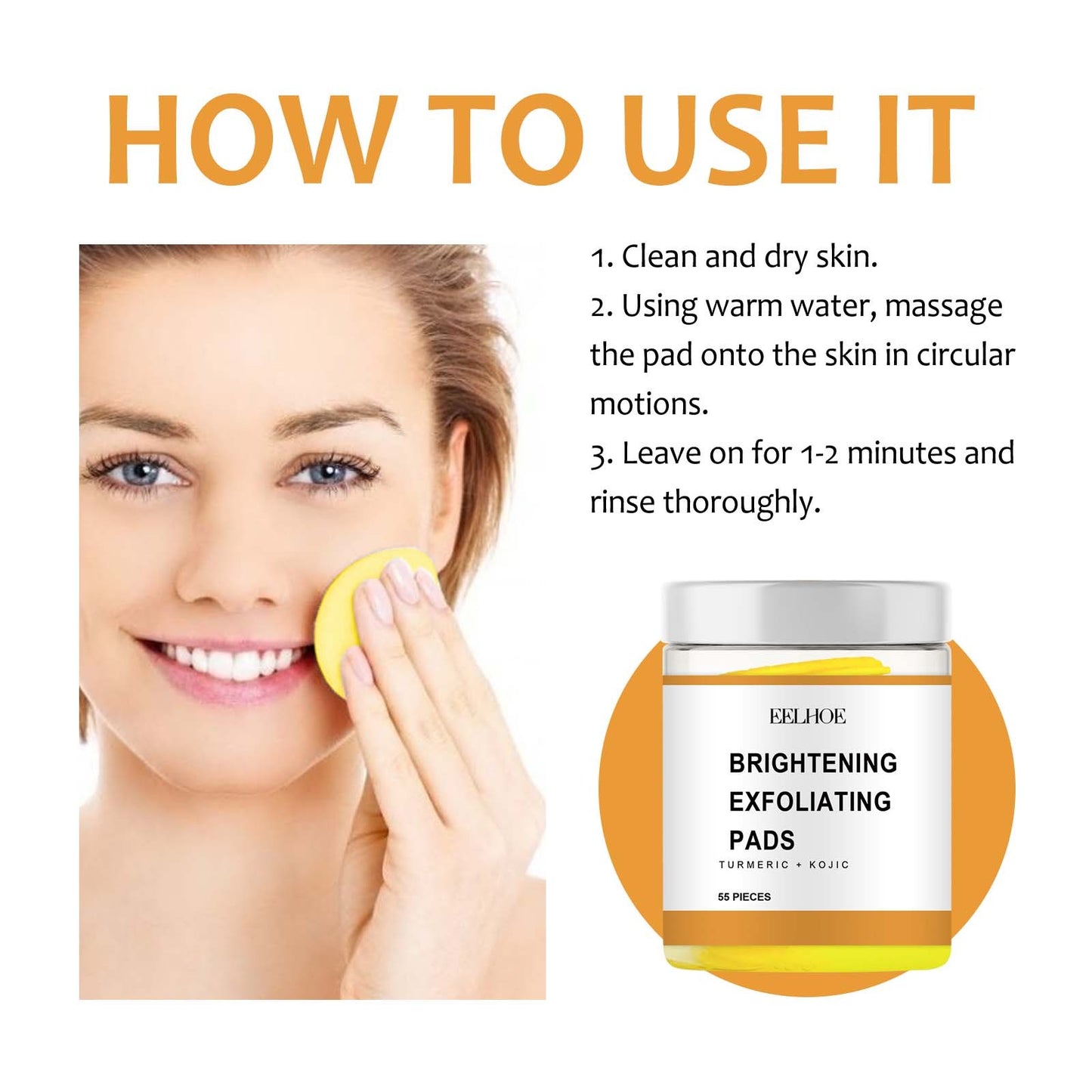 Gentle Exfoliating Turmeric Quercetin Cleaning Pad
