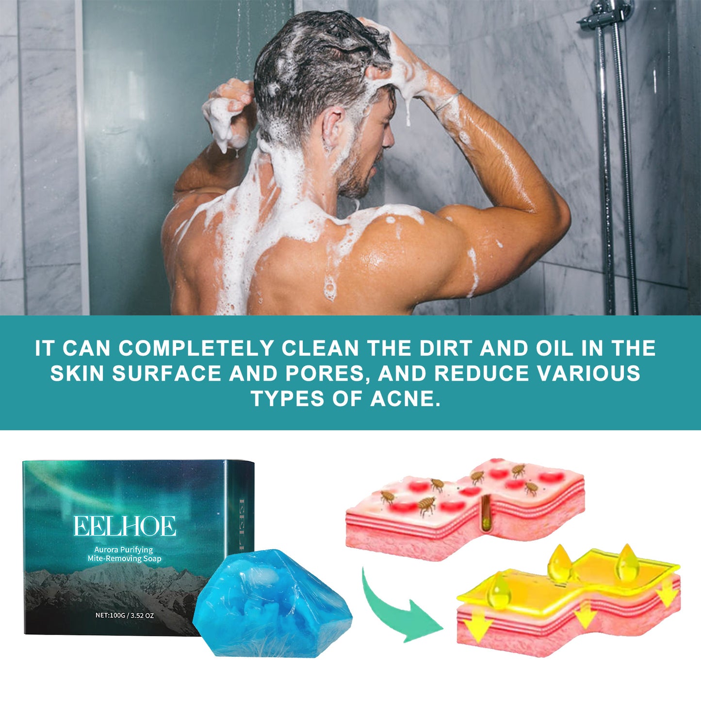 Deep Cleansing Facial Body Skin Lightening Acne Acne Print Multi-effect Cleansing Soap
