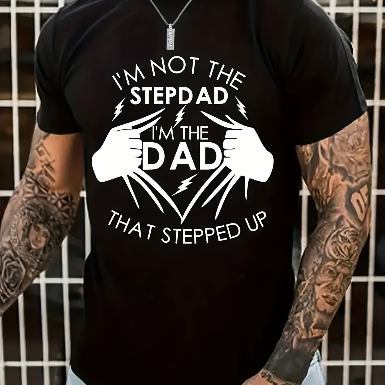Men's Graphic T-Shirt - Stand Up Dad Stepfather Casual Top