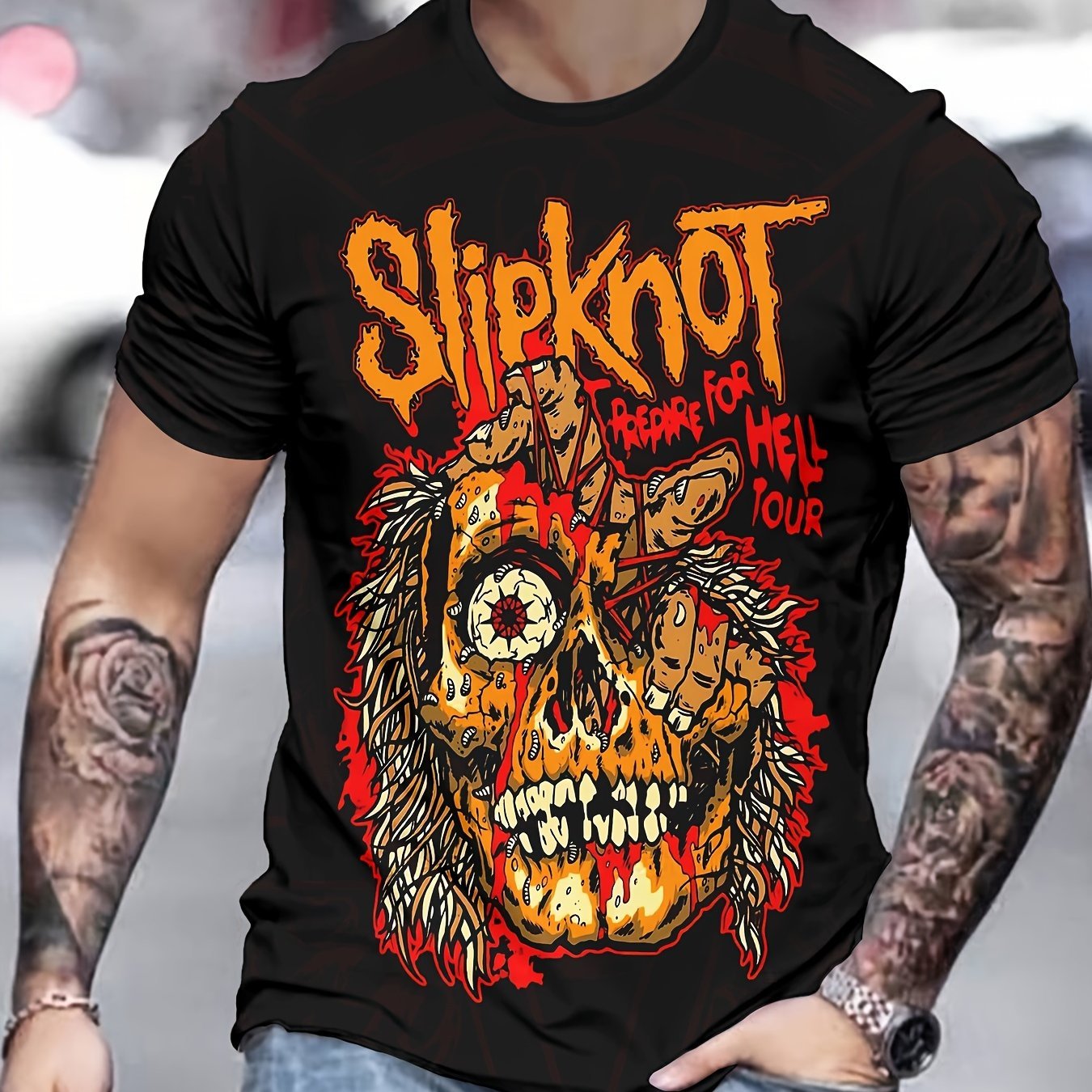 Men's Graphic T-Shirt - Loose Fit 3D Printed Retro Design