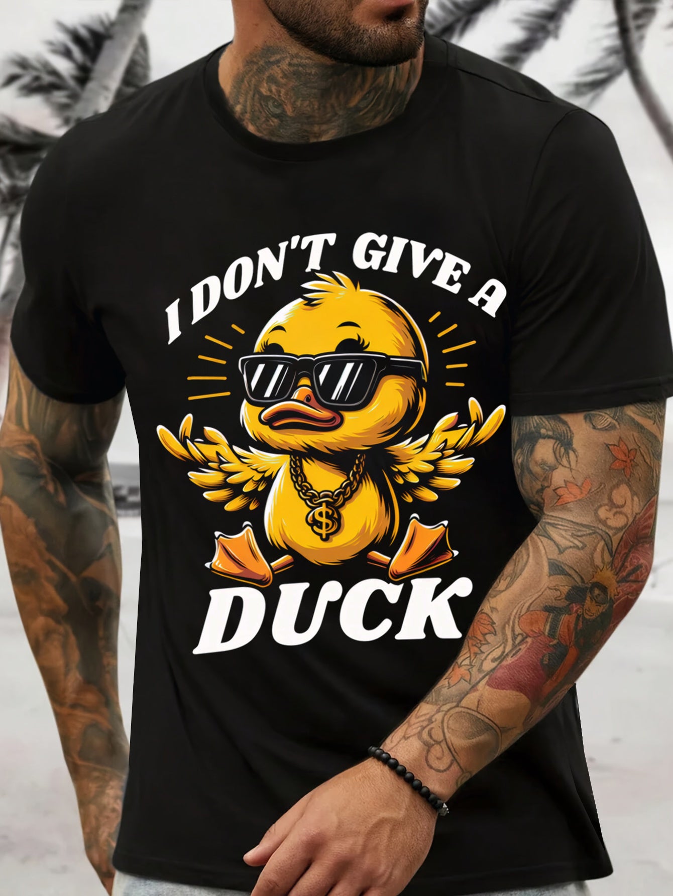 Men's Graphic T-Shirt - I Don't Care About Ducks 3D Design