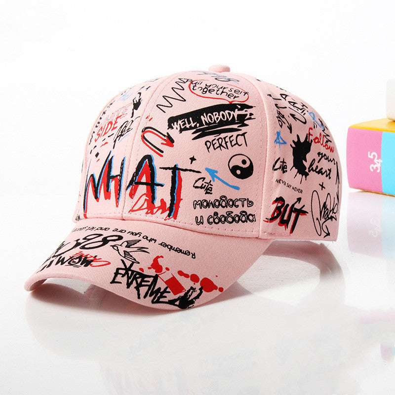 New WHAT Graffiti Baseball Cap Hip Hop Tide Hat Summer Travel Shade Caps Men Women Outdoor Sports Casual Hats Snapback Hats Gorr