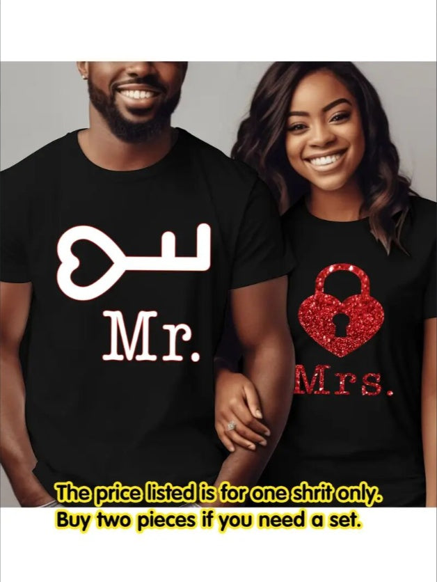 Men's Graphic T-Shirt - Love Valentine's Day Couple Casual Tee