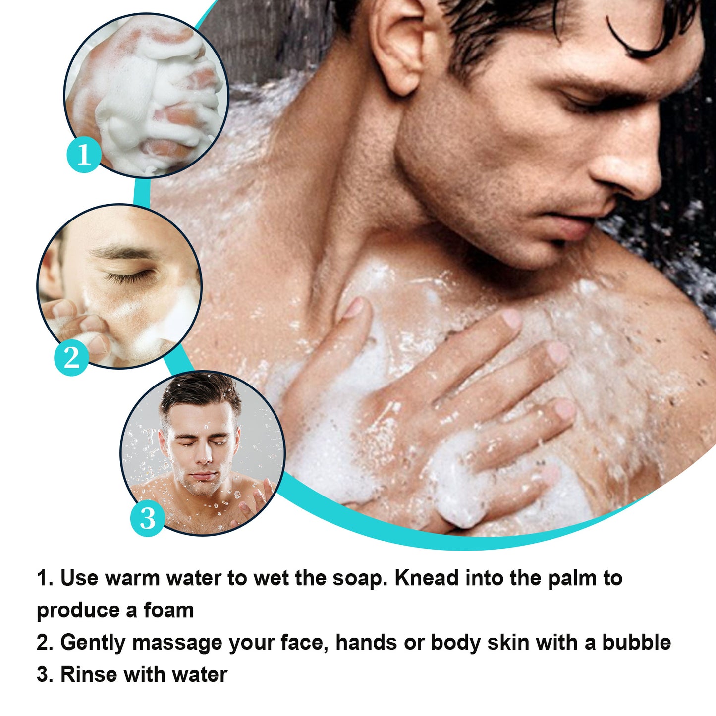 Deep Cleansing Facial Body Skin Lightening Acne Acne Print Multi-effect Cleansing Soap