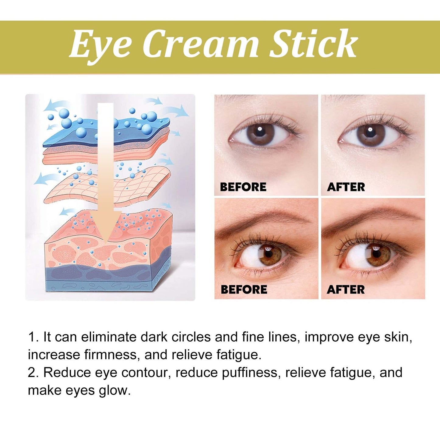 Skin Massage Lifting Moisturizing Eye Cream Care Stick
