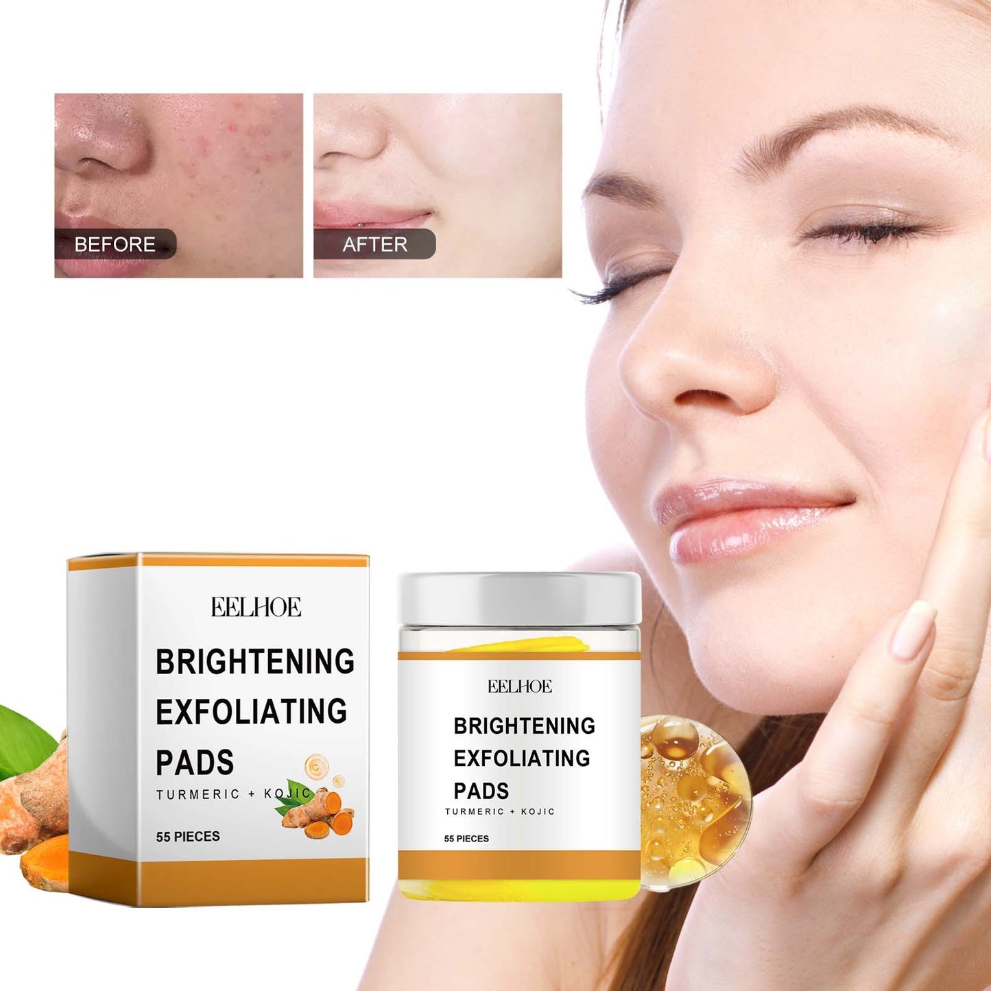 Gentle Exfoliating Turmeric Quercetin Cleaning Pad