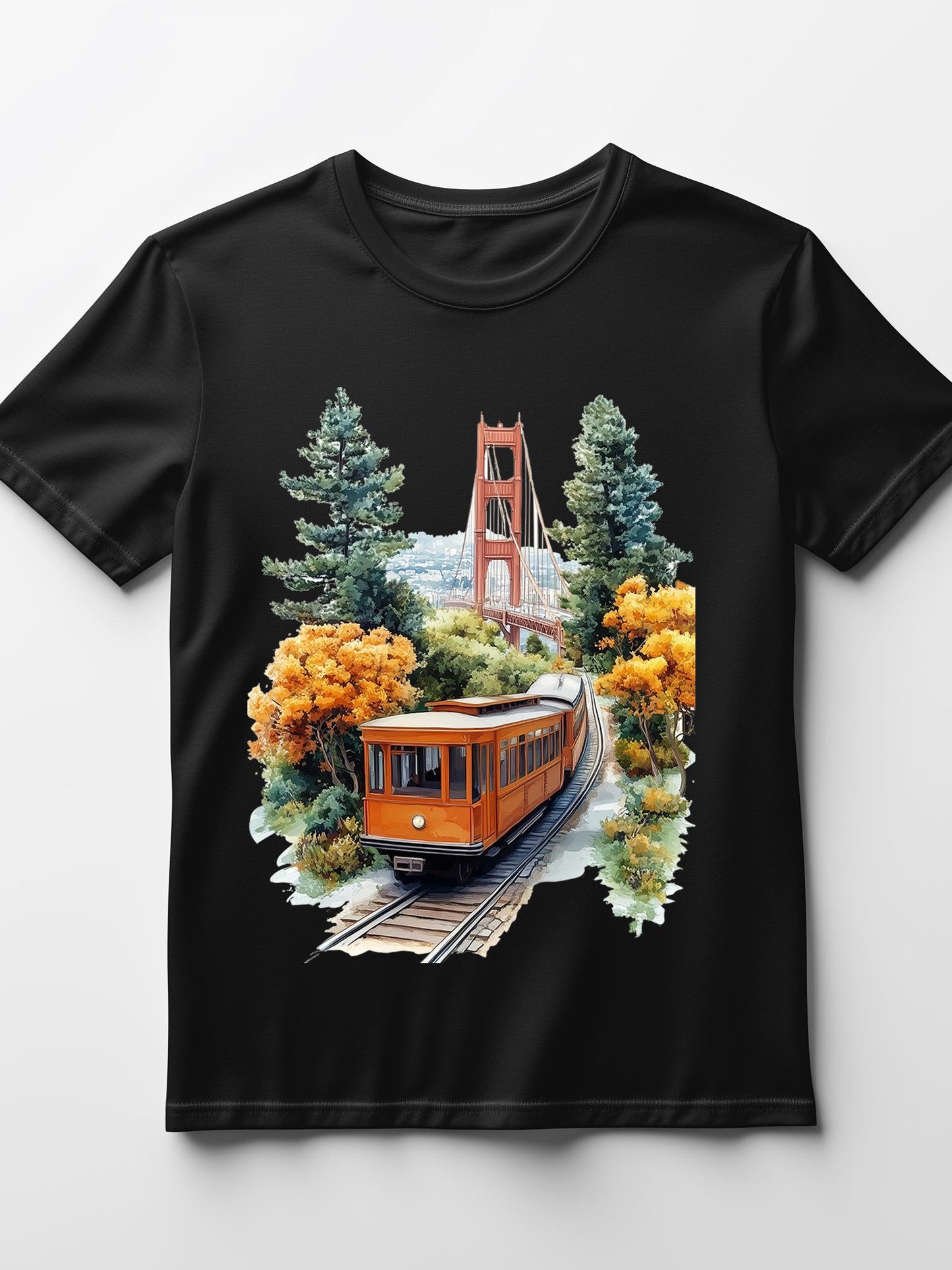 Men's Graphic T-Shirt - Stylish Short Sleeved Printed Shirt in Black