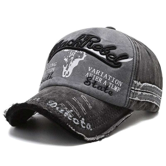 Vintage Embroidered Letter Washed Baseball Cap