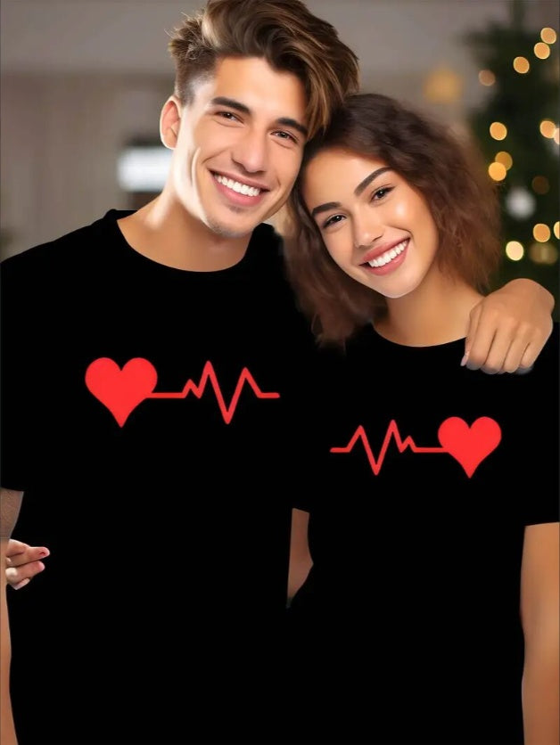 Men's Graphic T-Shirt - Love Valentine's Day Couple Style Tee