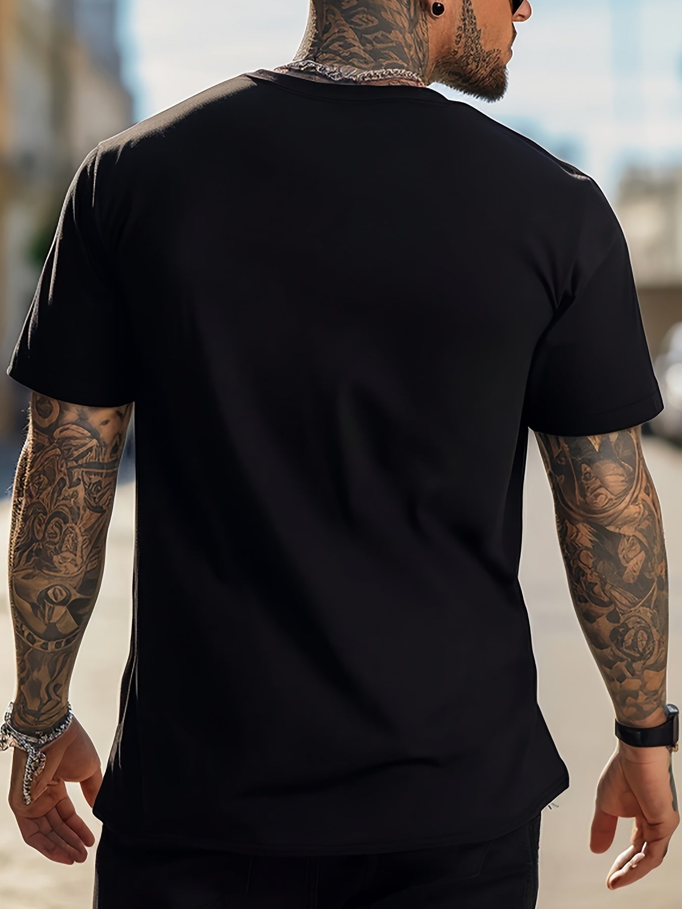 Men's New York Creative Printed Casual Novelty T-shirt, Short Sleeved Summer&spring Top, Comfortable Fit, Fashionable Street Casual Round Neck T-shirt, Suitable For Daily Wear