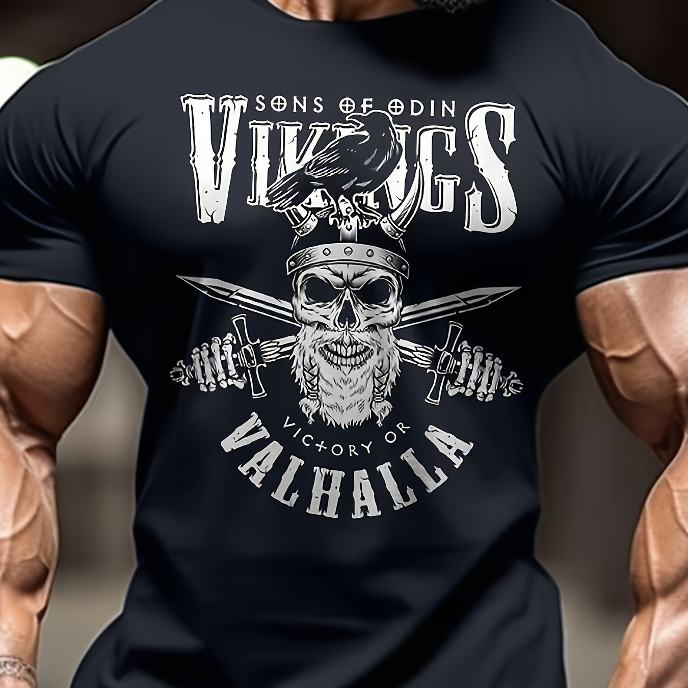 Men's Graphic T-Shirt - Large Skull Print for Summer Style