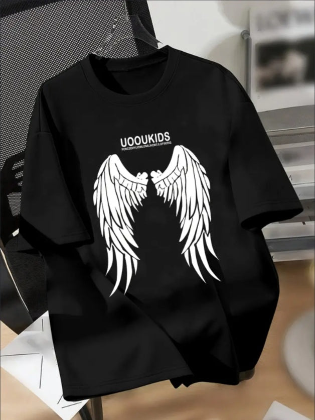 Men's Graphic T-Shirt - Creative Wings Print for Spring & Summer