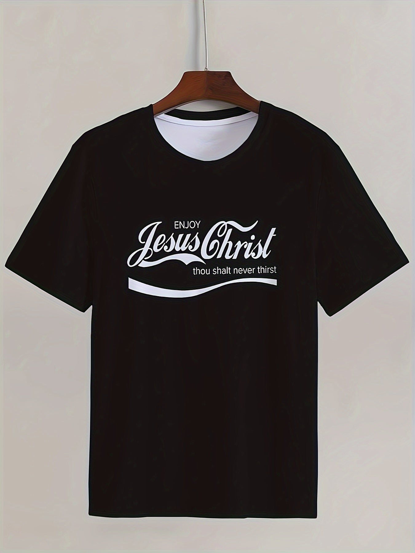 Men's Graphic T-Shirt with Jesus Christ Design - Casual Short Sleeve