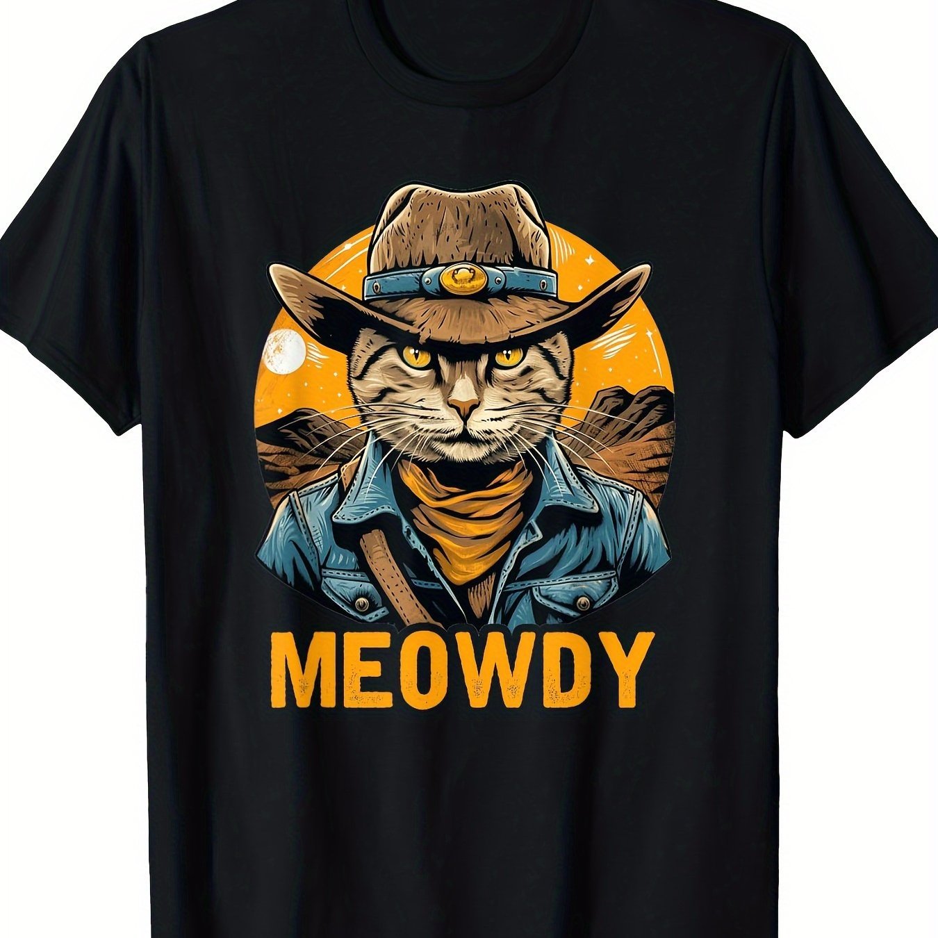 Men's Graphic T-Shirt - Meow Meow Cat Lovers Retro Tee