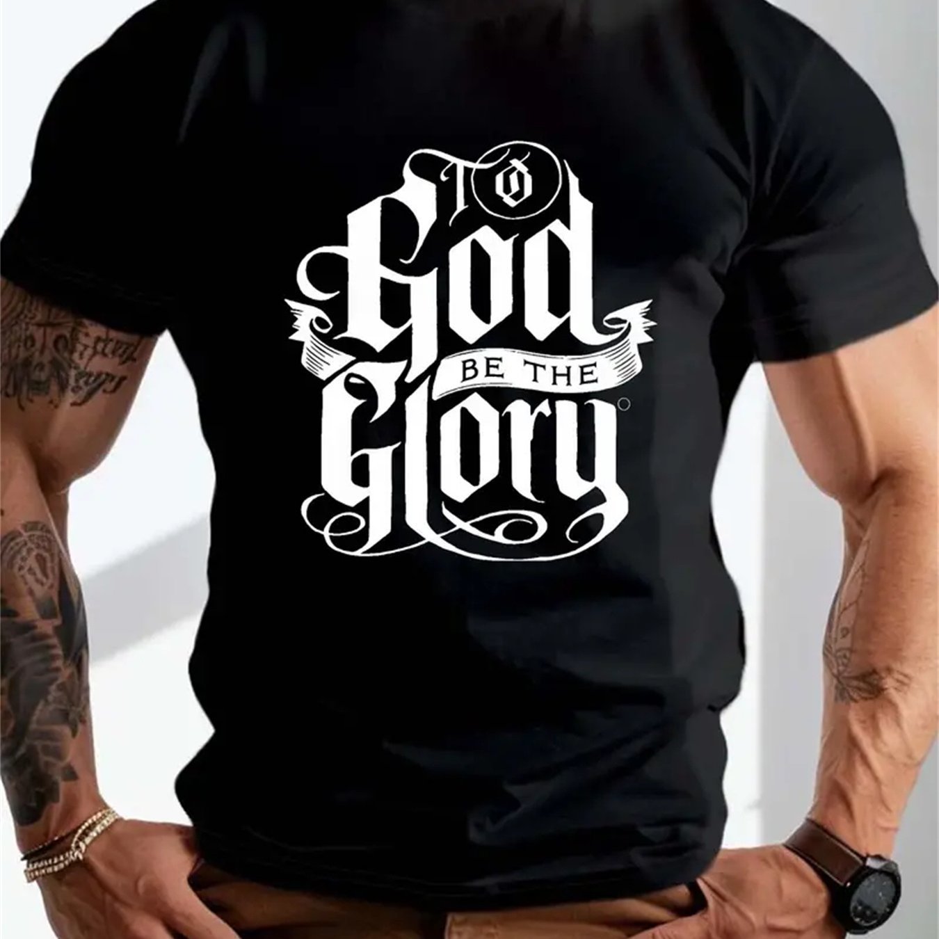 Men's Graphic T-Shirt - Extra Large Letter Print, Comfortable Fit