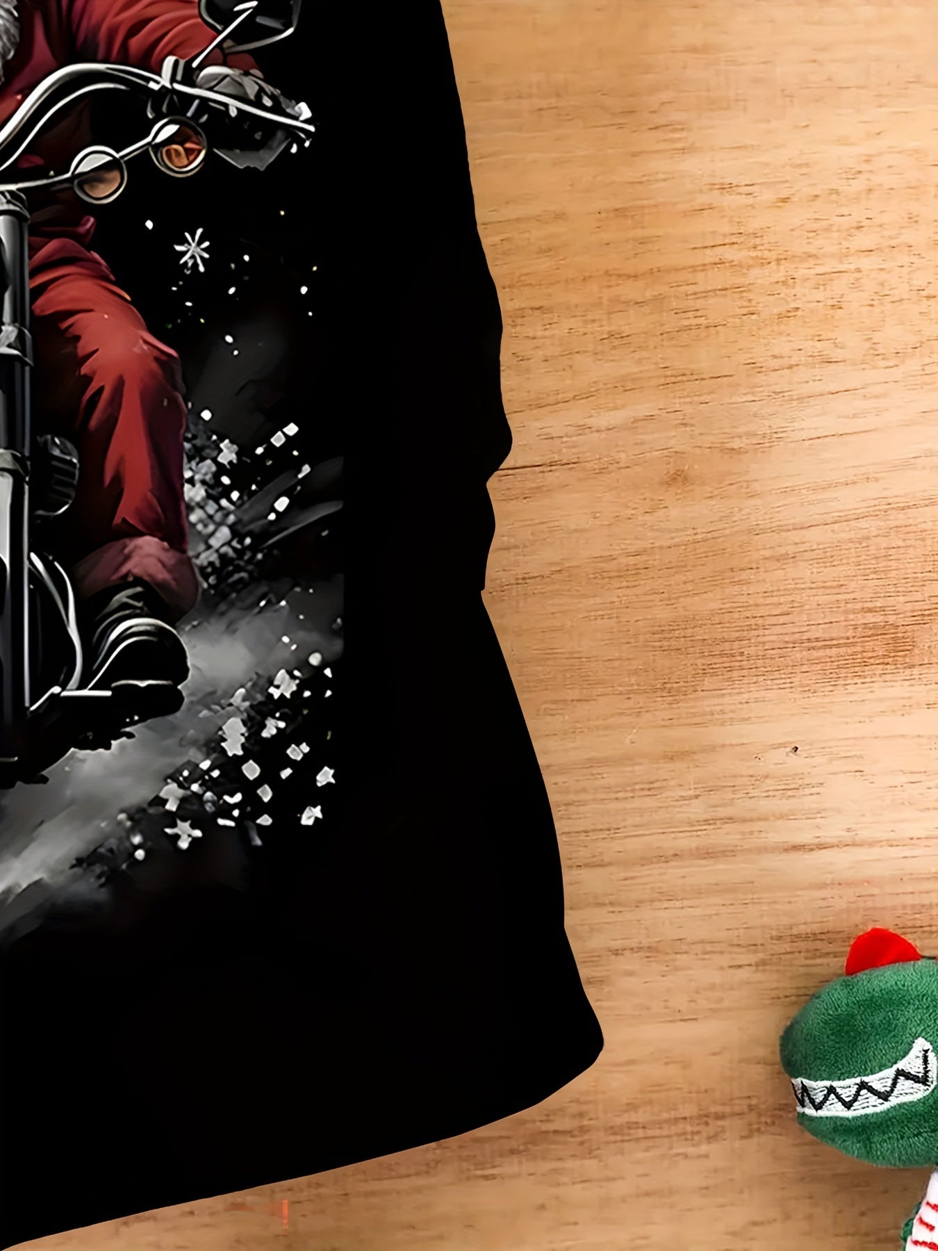 Men's Graphic T-Shirt - 3D Christmas Motorcycle Print for Casual Wear