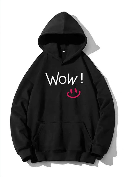 Women's Casual Hoodie With Kangaroo Pocket - Cozy  Long Sleeve, Letter Print Design, Machine Washable