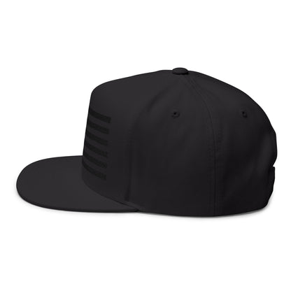 Embroidered American Flag Flat Bill Cap