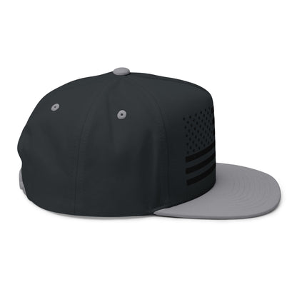 Embroidered American Flag Flat Bill Cap