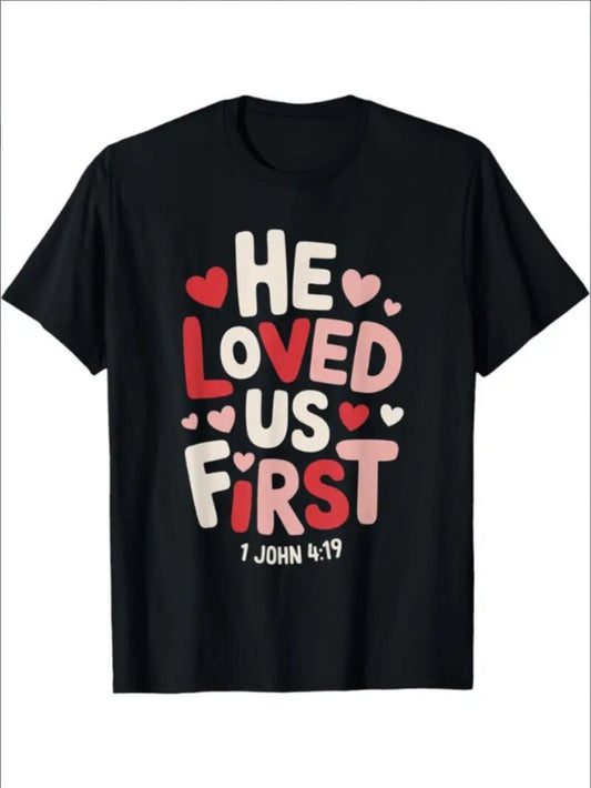 Love Valentine'S Day T-Shirt,   Couple T-Shirt, Couple Christmas, Fashion Casual T-Shirt, Short-Sleeved T-Shirt