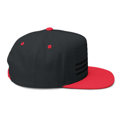 Embroidered American Flag Flat Bill Cap