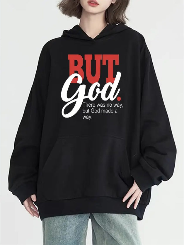 Women's Casual Hoodie With Kangaroo Pocket - Long Sleeve, Drawstring, Machine Washable - Available In Black & White