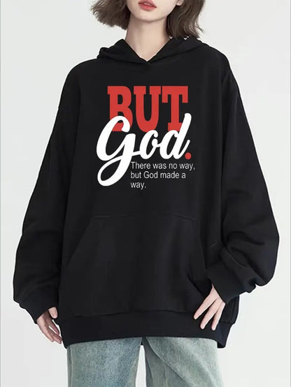 Women's Casual Hoodie With Kangaroo Pocket - Long Sleeve, Drawstring, Machine Washable - Available In Black & White