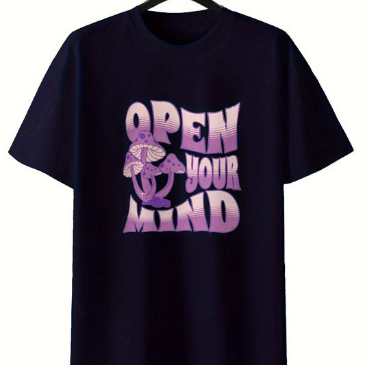 Round Neck Printed T-shirt Casual Short Sleeved Top For Spring And Summer, Personalized And Comfortable For Both Men And Women