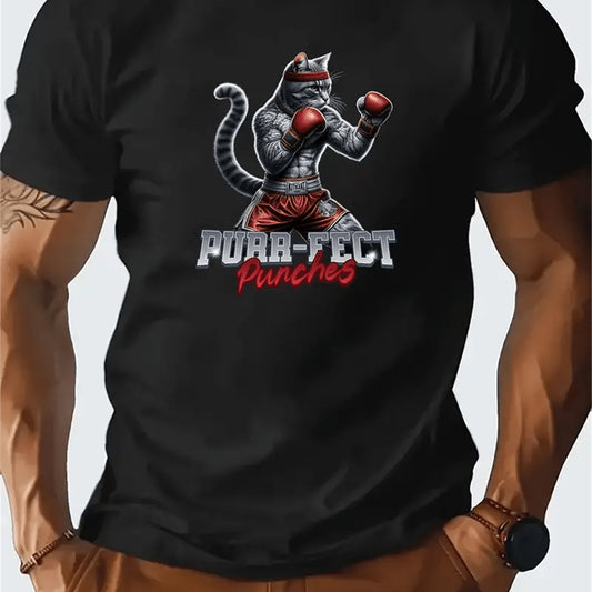 Men's Creative Tops, Casual Short Sleeved Round Neck T-shirts, Summer Outdoor Men's Clothing