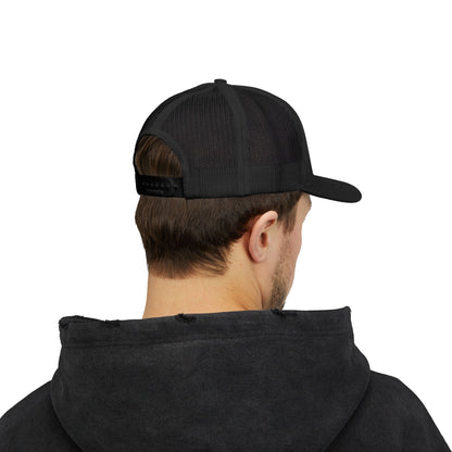 Black American Flag Snapback Trucker Cap - Stylish Mesh Hat for Outdoors and Casual Wear