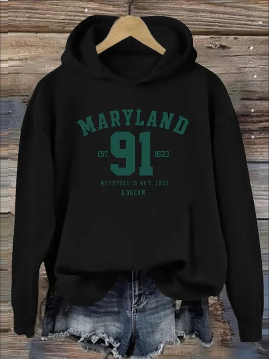 Letter And Graphic Print Hoodie, Casual Hooded Sweatshirt For Autumn And Spring, Women's Clothing