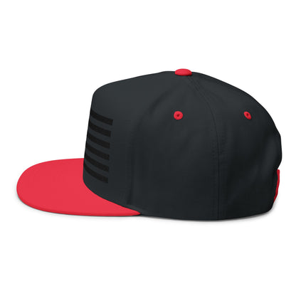 Embroidered American Flag Flat Bill Cap