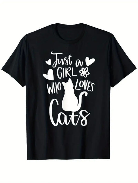 Women's Graphic T-Shirt: Stylish Short Sleeved Printed Top in Black