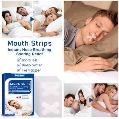 South Moon Anti-Snoring Patch, Closed Mouth Patch For Adults Stop Snoring At Night Patch For Breathing To Prevent Snoring When You Sleep With Your Mouth Open