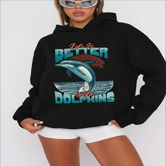 Women's Casual Long Sleeved Hooded Sweatshirt