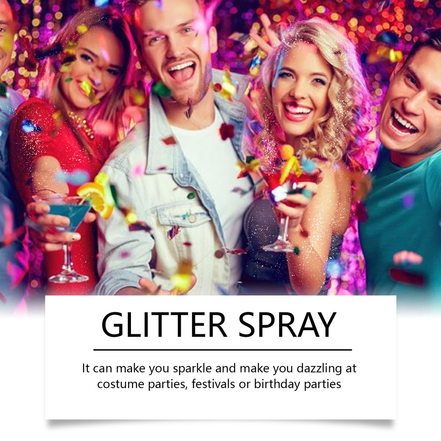 Eelhope Sparkly Glitter Spray, Hair Body Highlight Shimmer Prom Festival Bash Glitter Spray
