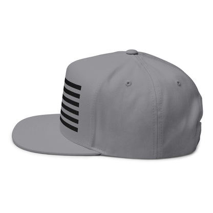 Embroidered American Flag Flat Bill Cap