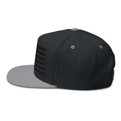 Embroidered American Flag Flat Bill Cap