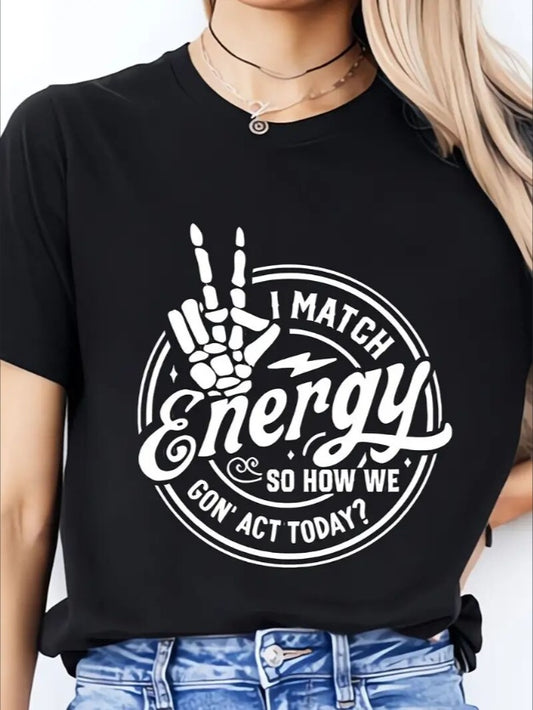 Women's Graphic T-Shirt Short-sleeved Energy
